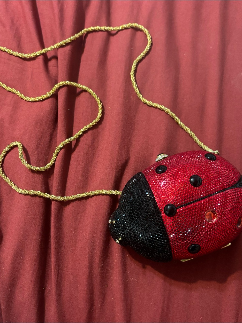 Katherine Baumann Collectable Red and Black Ladybug Crystal Crossbody Bag 1/500